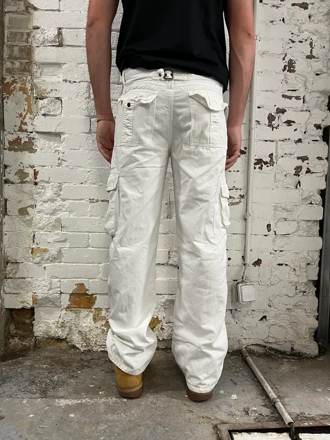 SS2003 Dolce & Gabbana White Multi Pockets Cargo Pants - Image 4