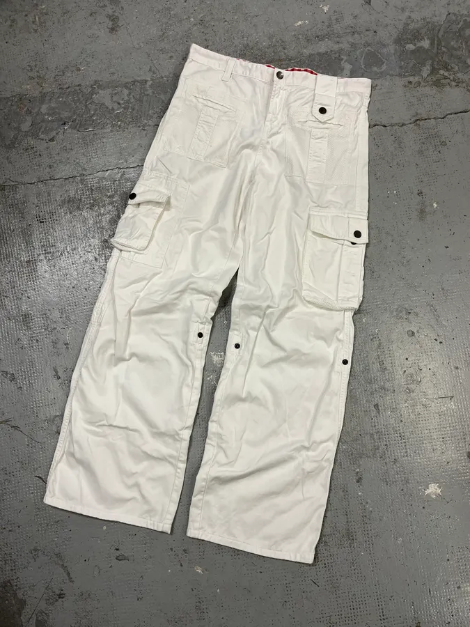 SS2003 Dolce & Gabbana White Multi Pockets Cargo Pants - Image 6