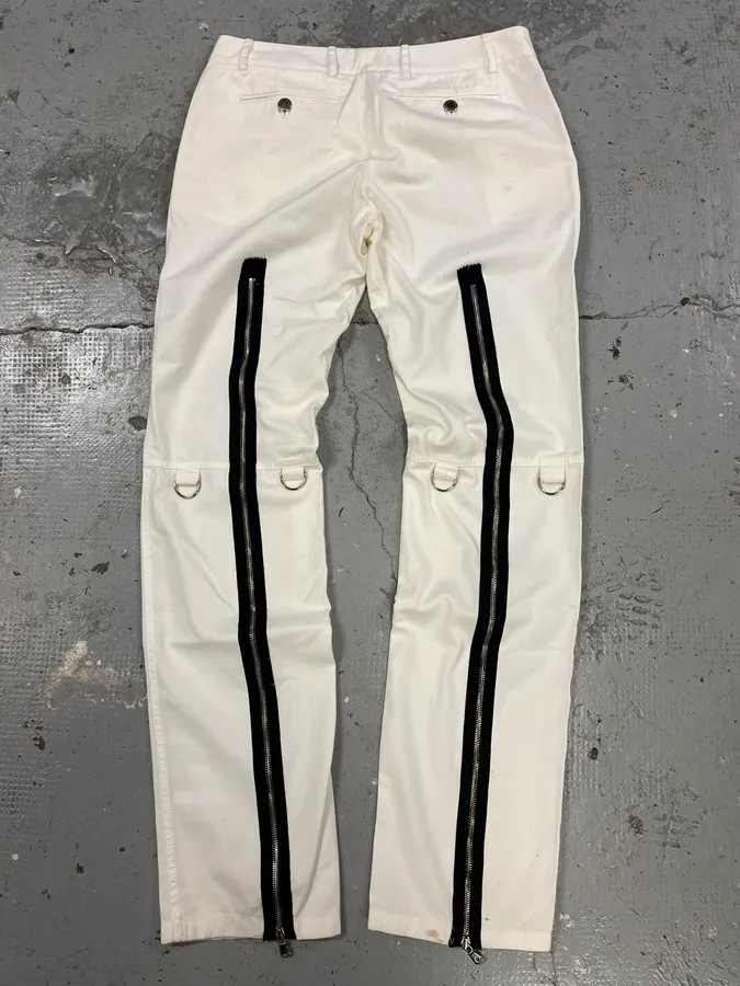 SS2003 Dolce & Gabbana White Sex Back Zip Pants - Image 3