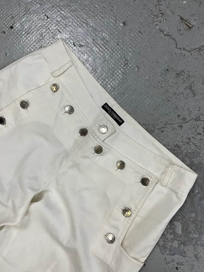 SS2003 Dolce & Gabbana White Sex Back Zip Pants - Image 9