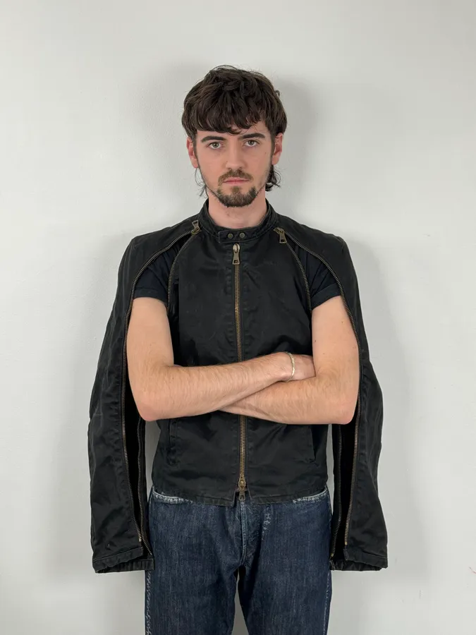 SS2003 Dsquared2 Black Arm Zip Biker Jacket - Image 5