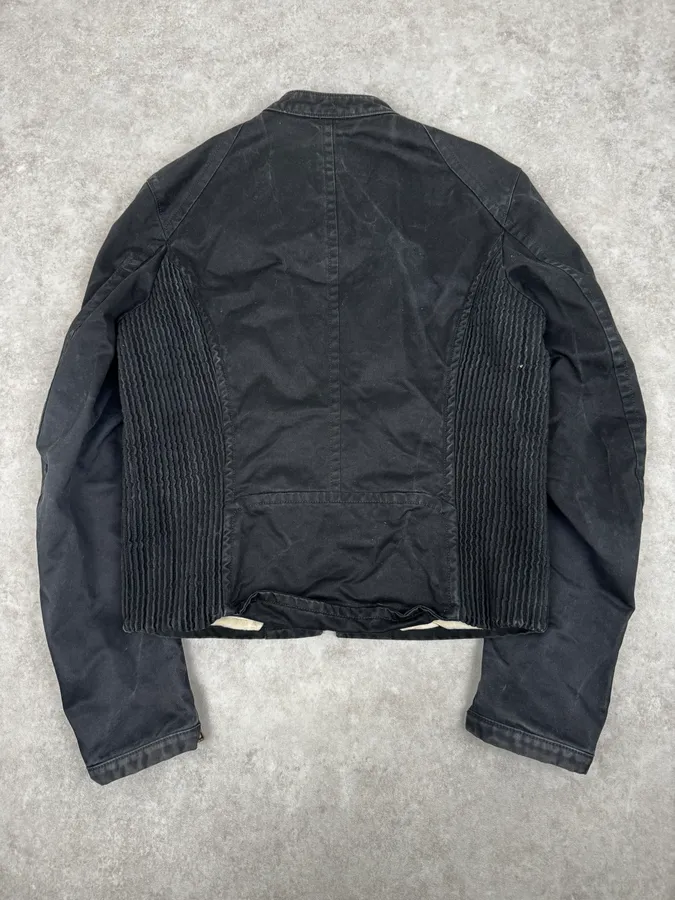 SS2003 Dsquared2 Black Arm Zip Biker Jacket - Image 7