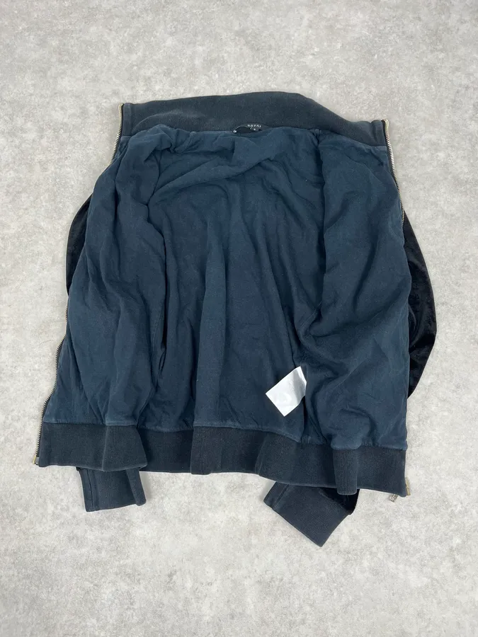 SS2003 Gucci Black Velvet GG Logo Zip Jacket - Image 8