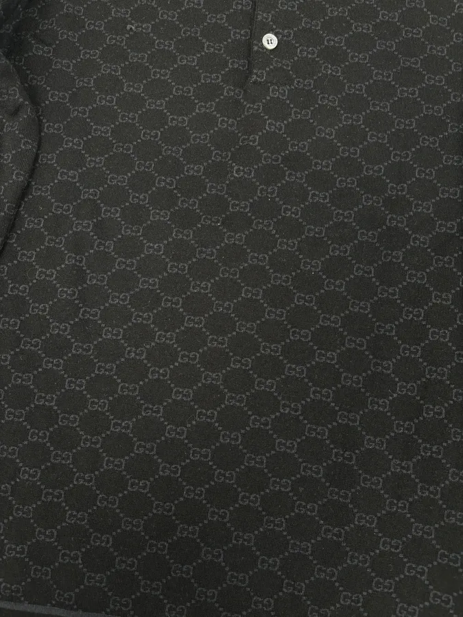 SS2003 Gucci Black Wool GG Monogram Polo Sweater by Tom Ford - Image 7