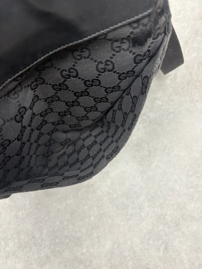 SS2003 Gucci G Propaganda Black Hybrid Leather Shoulder Bag - Image 6