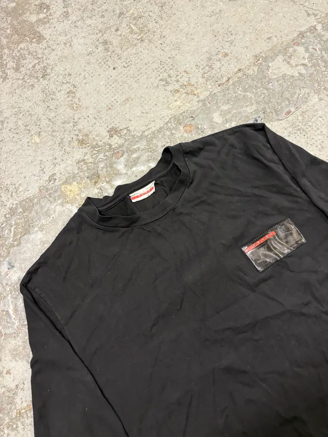 SS2003 Prada Linea Rossa Black Longsleeves - Image 5