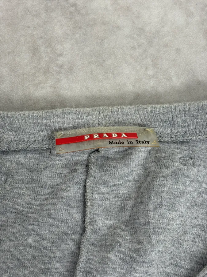 SS2003 Prada Linea Rossa Minimalist Grey T-Shirt - Image 8