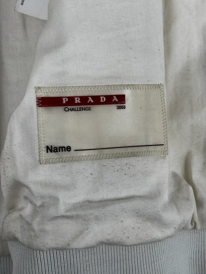 SS2003 Prada White Classic Leather Bomber Jacket - Image 12