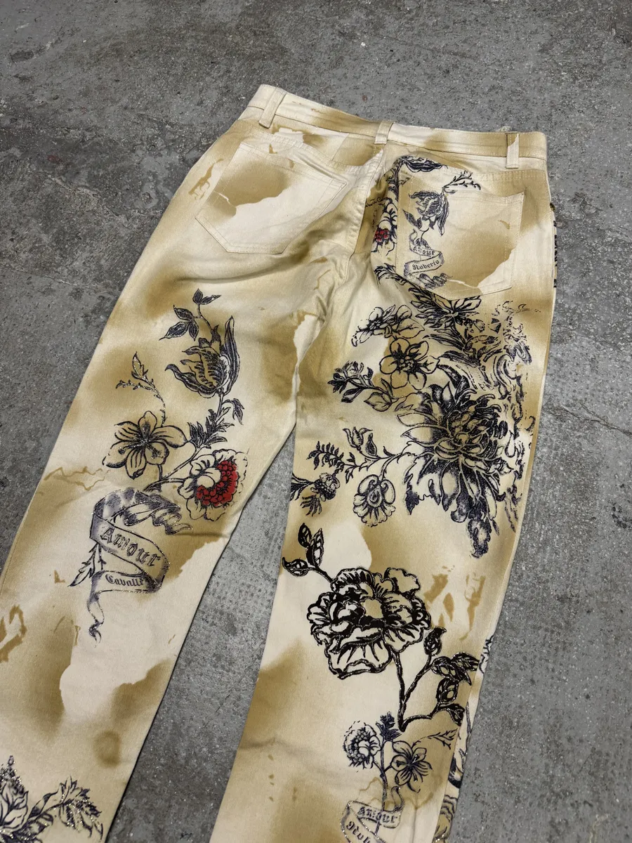 SS2003 Roberto Cavalli Tattoo Print Savage Pants - Image 5