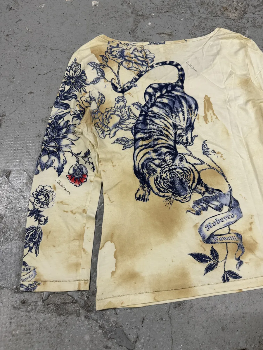 SS2003 Roberto Cavalli Tattoo Tiger Longsleeve Top - Image 3