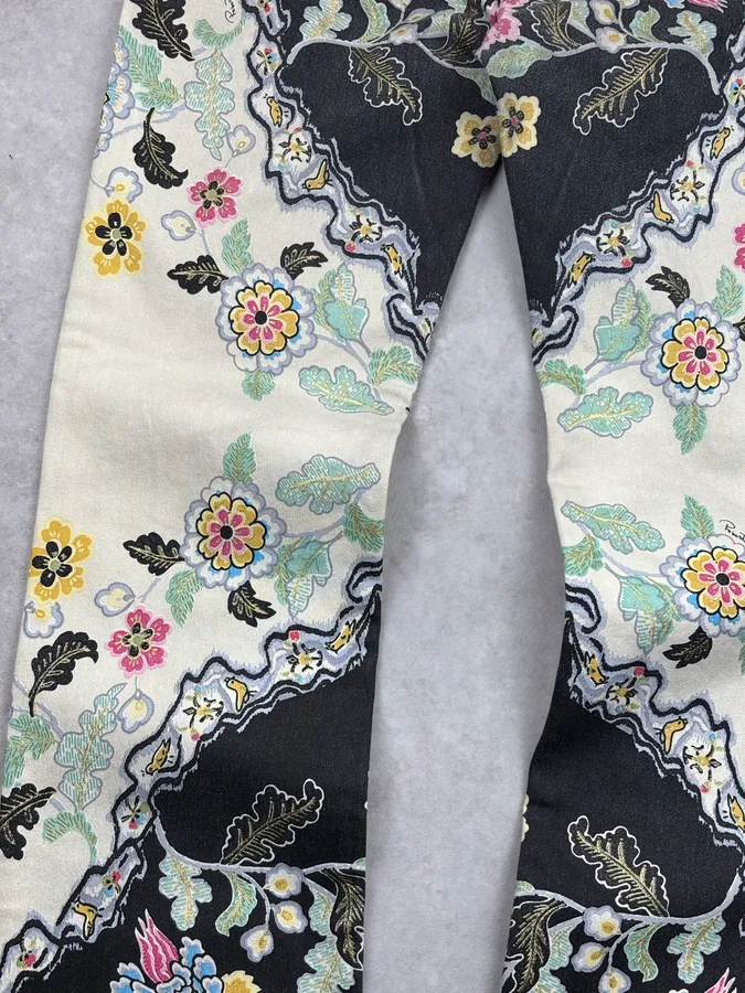 SS2003 Roberto Cavalli White & Black Chineese Floral Pants - Image 11