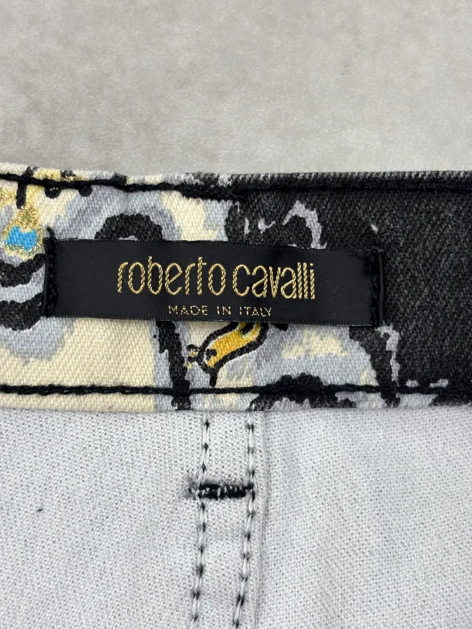 SS2003 Roberto Cavalli White & Black Chineese Floral Pants - Image 13