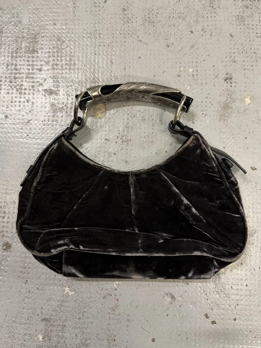 SS2003 Yves Saint Laurent Black Velvet Bag - Image 8