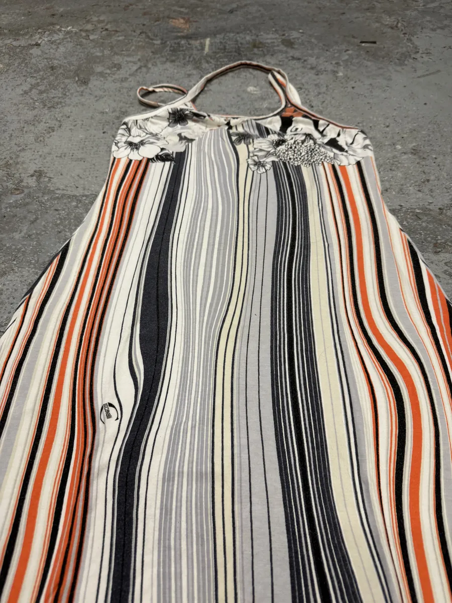 SS2004 Cavalli Abstract Orange White Flowers Dress - Image 5