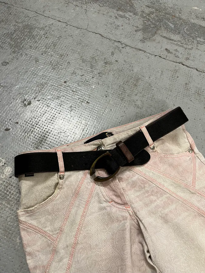 SS2004 Cavalli Black Calf Hair Pony Hair Belt - Image 3