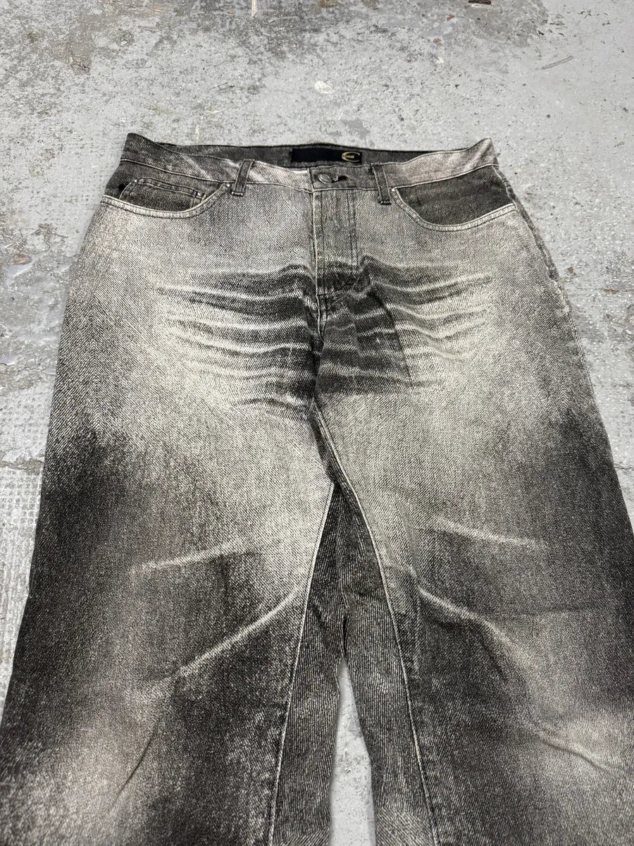 SS2004 Cavalli Black & White Eroded Vitality Pants - Image 6