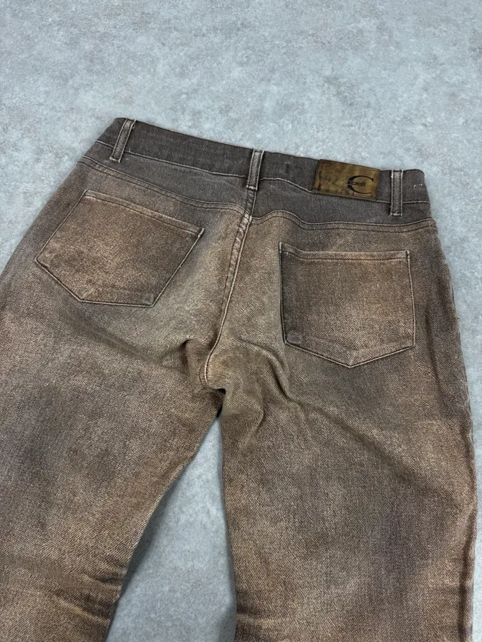 SS2004 Cavalli Brown Overprint Sunset Pants - Image 7