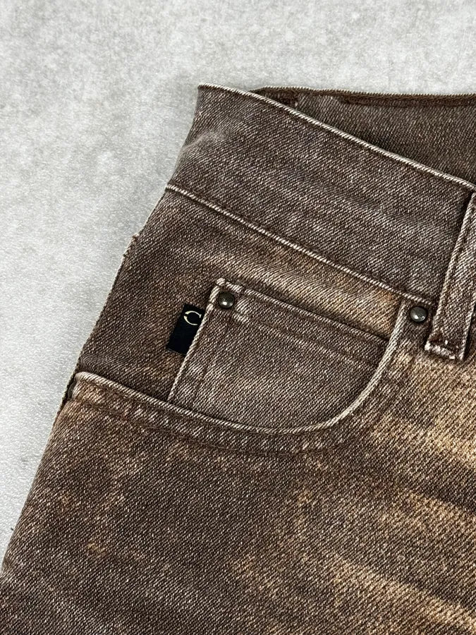 SS2004 Cavalli Brown Overprint Sunset Pants - Image 9