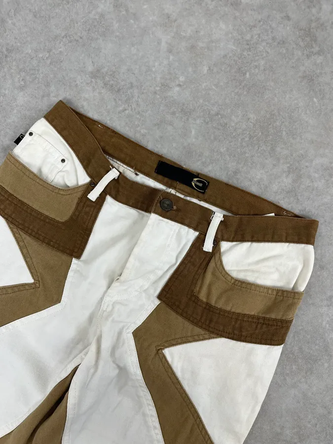 SS2004 Cavalli Calm Sahara Beige & White Pants - Image 5