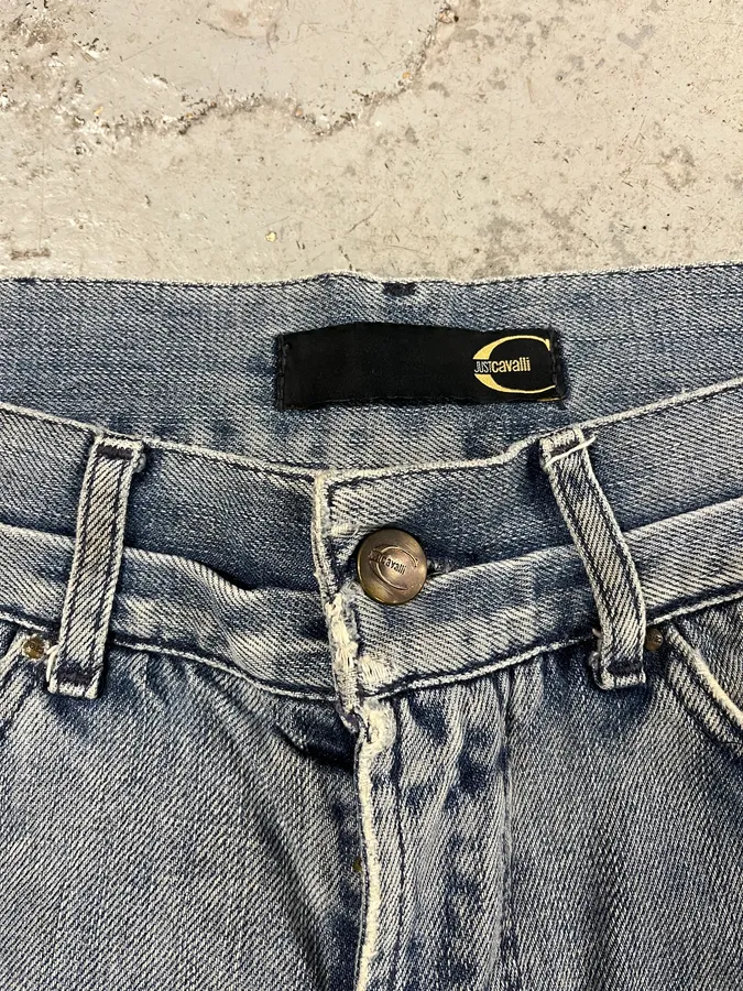 SS2004 Cavalli Double Knee Blue Denim Jeans - Image 9