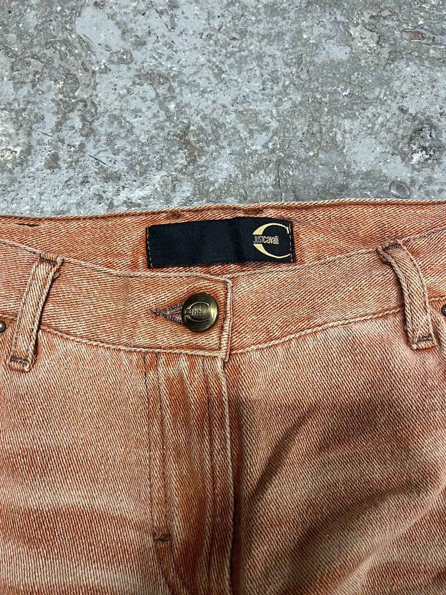 SS2004 Cavalli Faded Orange Structured Pants - Image 11