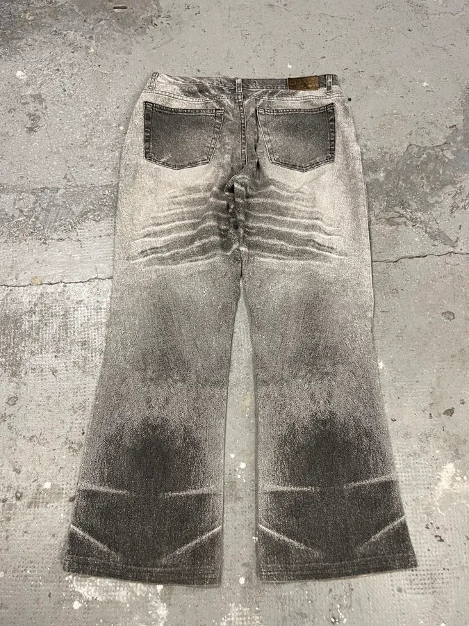 SS2004 Cavalli Faded White & Grey Cozy Pants - Image 2