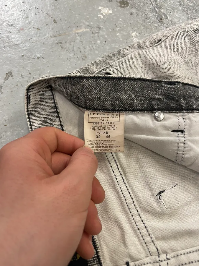 SS2004 Cavalli Faded White & Grey Cozy Pants - Image 6
