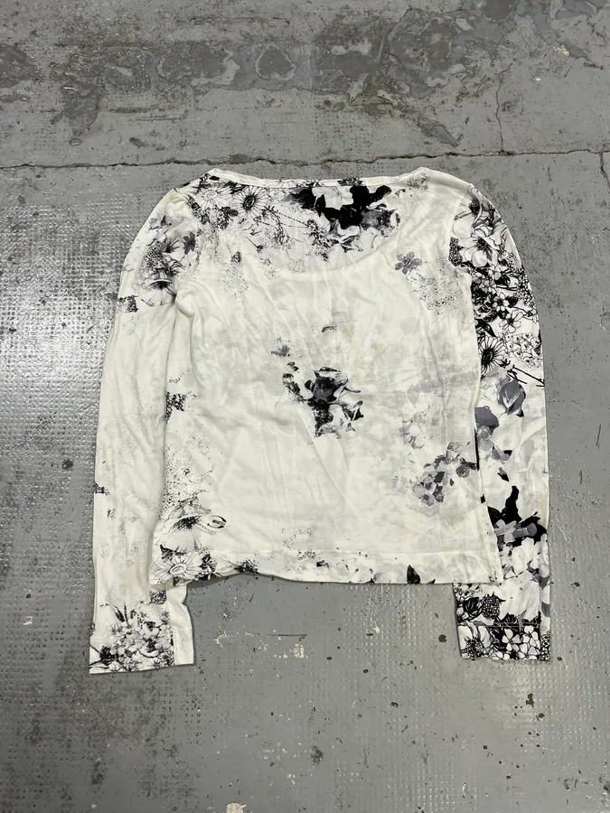 SS2004 Cavalli Floral Black & White Longsleeves - Image 8