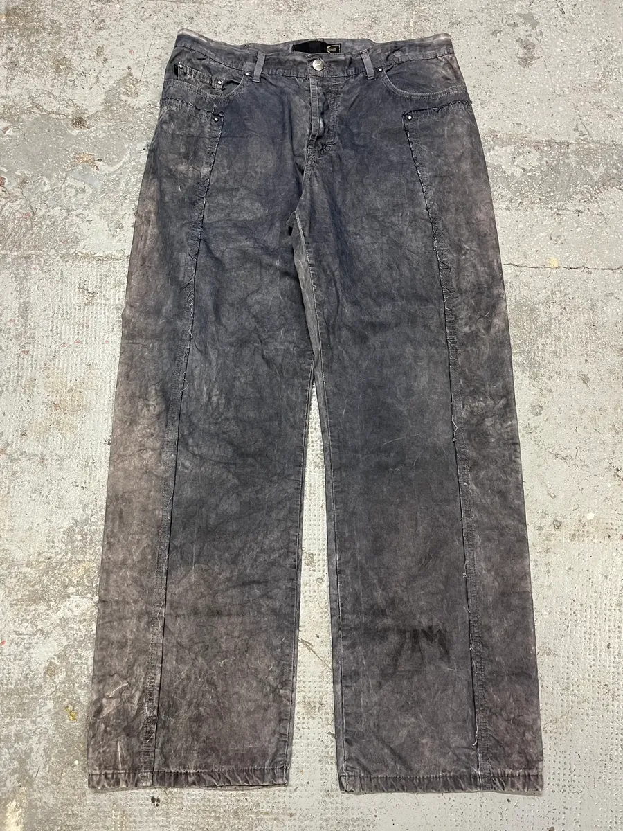 SS2004 Cavalli Grey Light Distressed Pants - Image 4