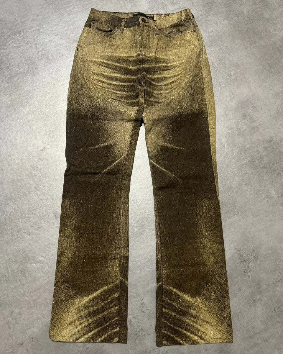 SS2004 Cavalli Shiny Brown Sand Desert Pants