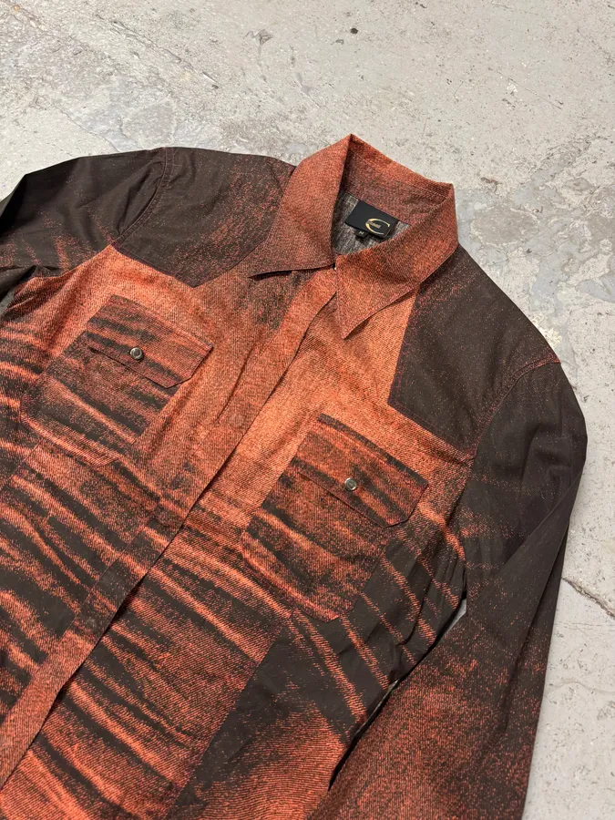 SS2004 Cavalli Sunset Copper Overprint Shirt - Image 2