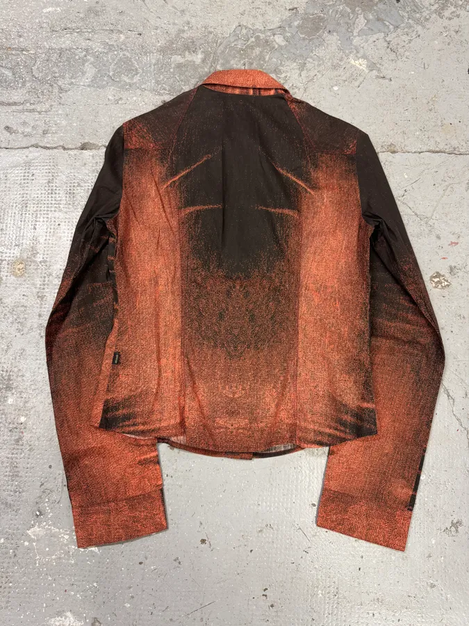 SS2004 Cavalli Sunset Copper Overprint Shirt - Image 3