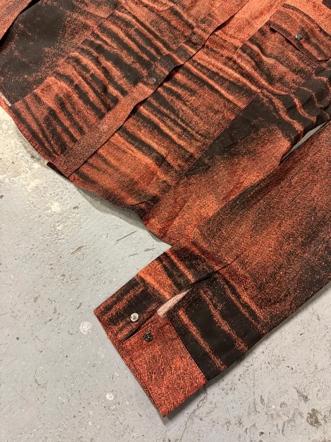 SS2004 Cavalli Sunset Copper Overprint Shirt - Image 4
