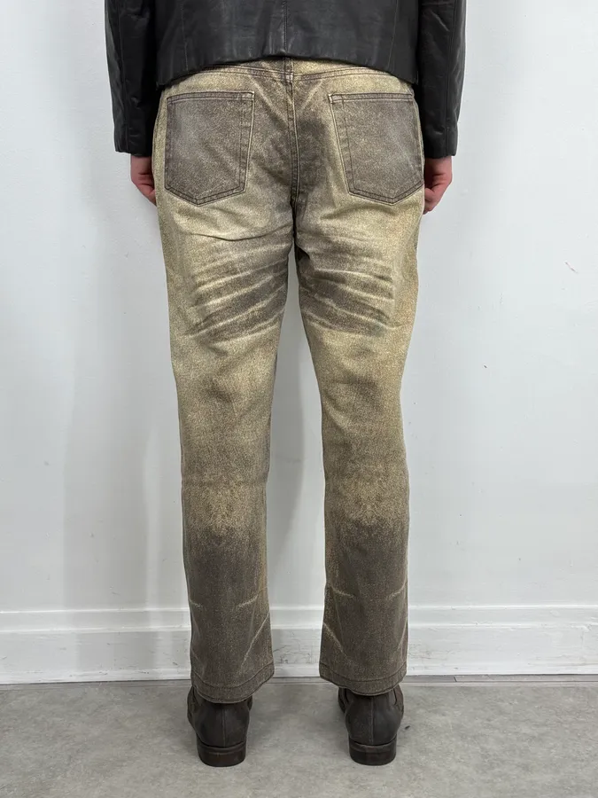 SS2004 Cavalli Taupe Sand Vitality Overprint Pants - Image 4