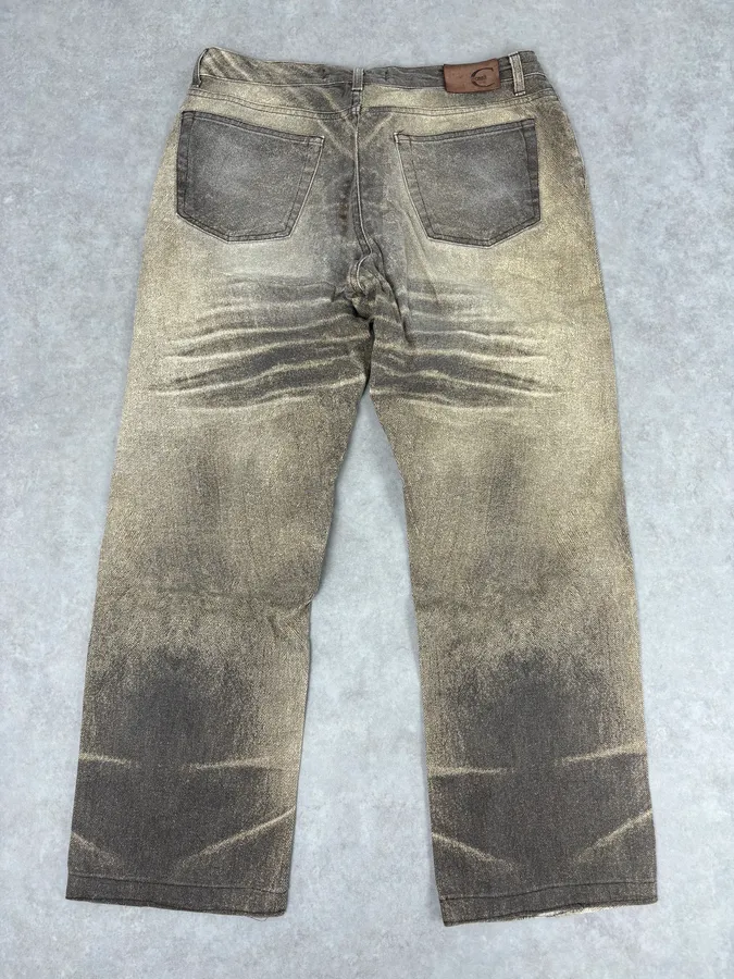 SS2004 Cavalli Taupe Sand Vitality Overprint Pants - Image 6