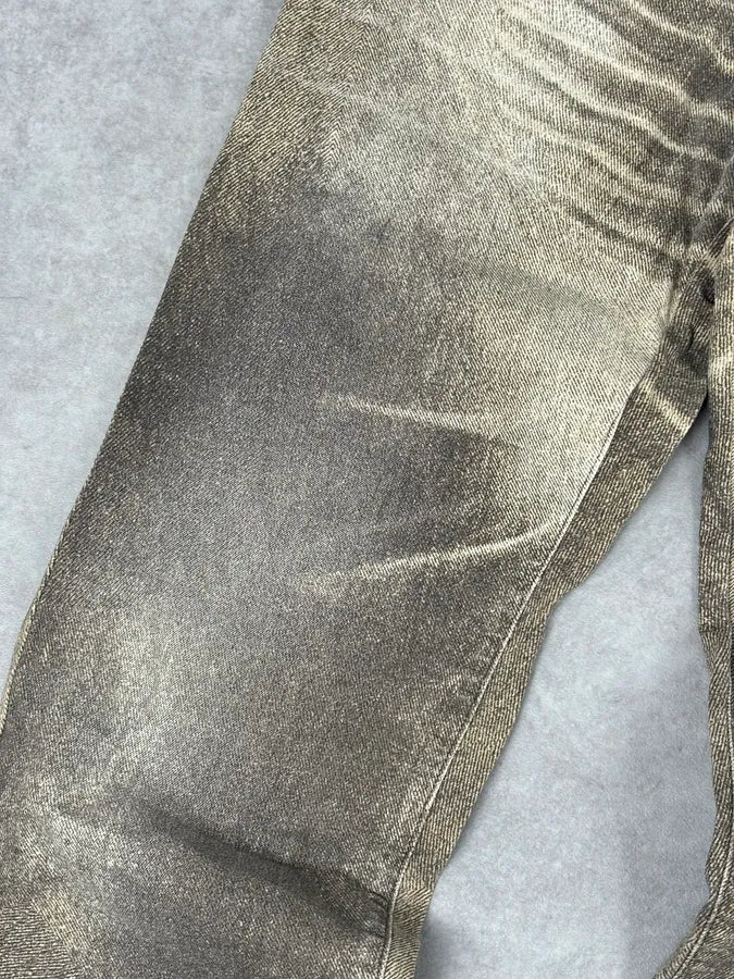 SS2004 Cavalli Taupe Sand Vitality Overprint Pants - Image 9