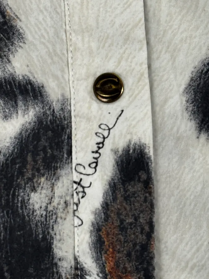 SS2004 Cavalli White & Brown Cow Print Shirt - Image 11