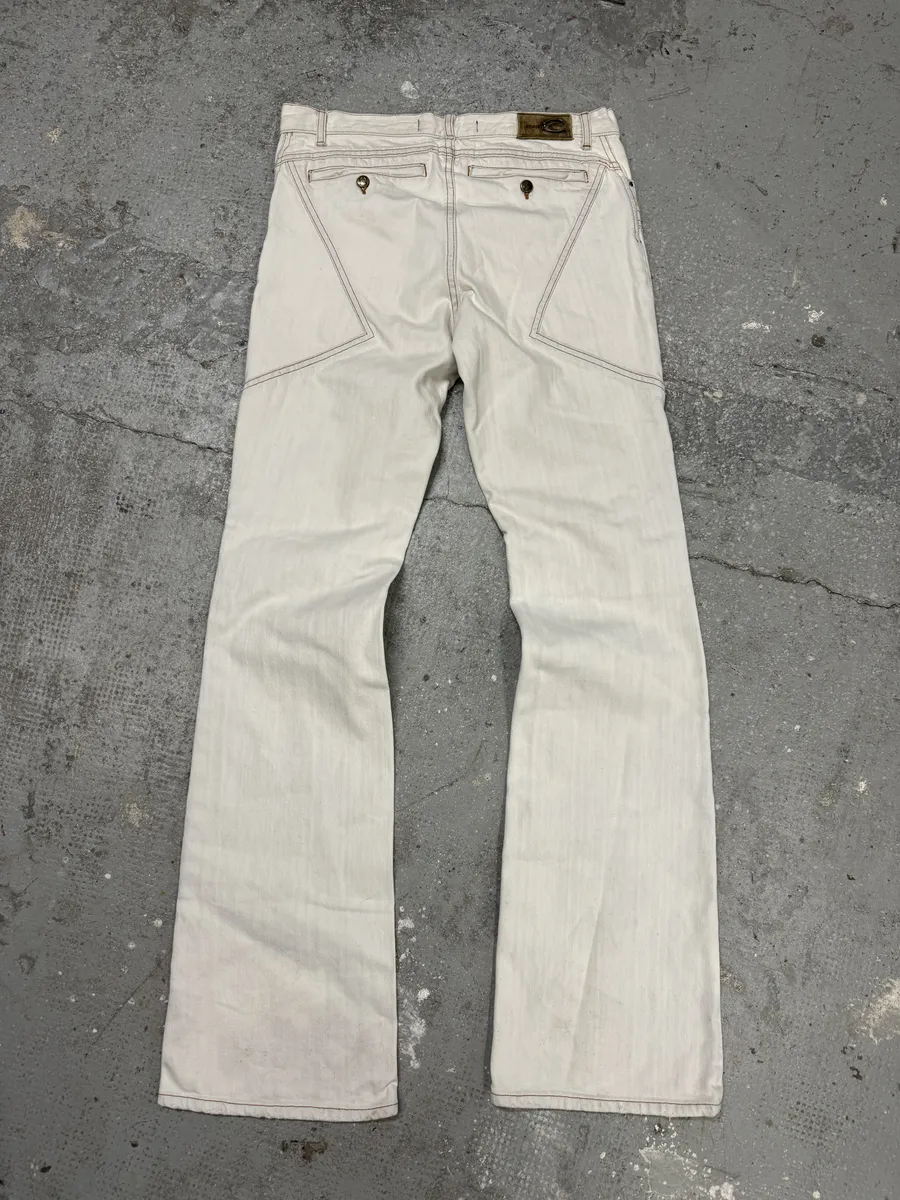 SS2004 Cavalli White Contemporary Geometrical Pants - Image 2