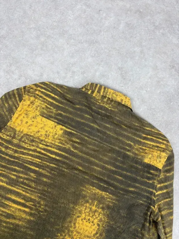 SS2004 Cavalli Yellow Tern Abstract Sunset Shirt - Image 6