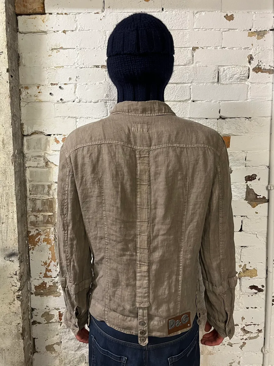 SS2004 Dolce & Gabanna Military Beige Linen Shirt - Image 3