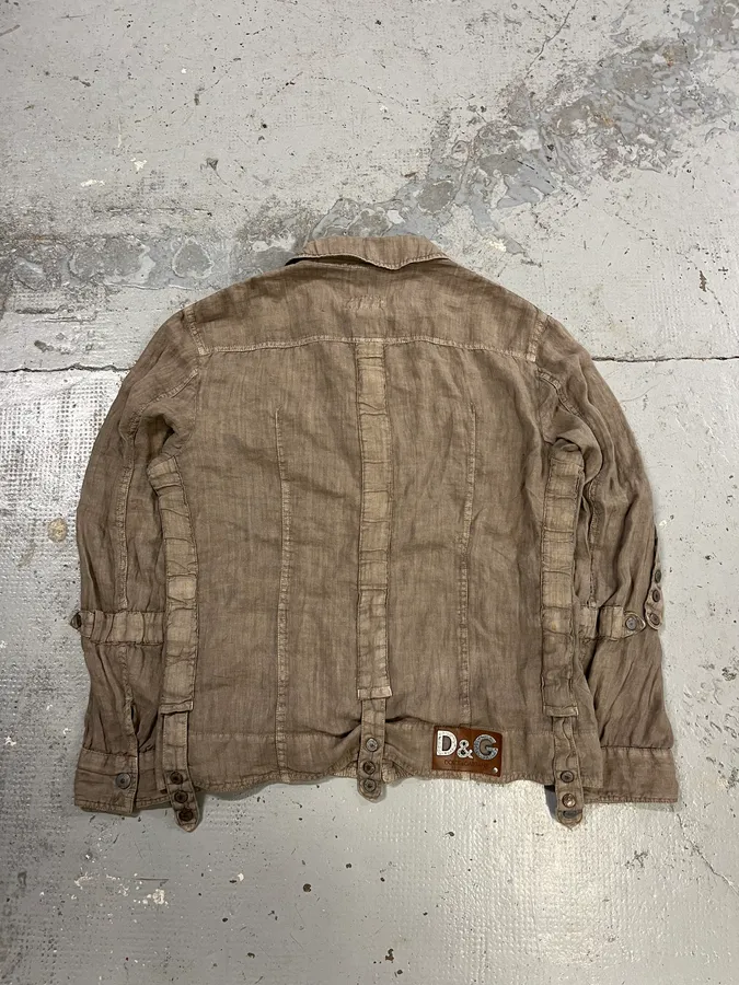 SS2004 Dolce & Gabanna Military Beige Linen Shirt - Image 7
