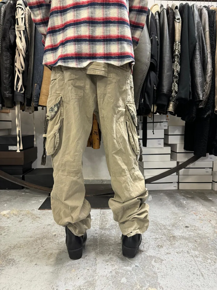 SS2004 Dolce & Gabbana Beige Cargo Parachute Pants - Image 4