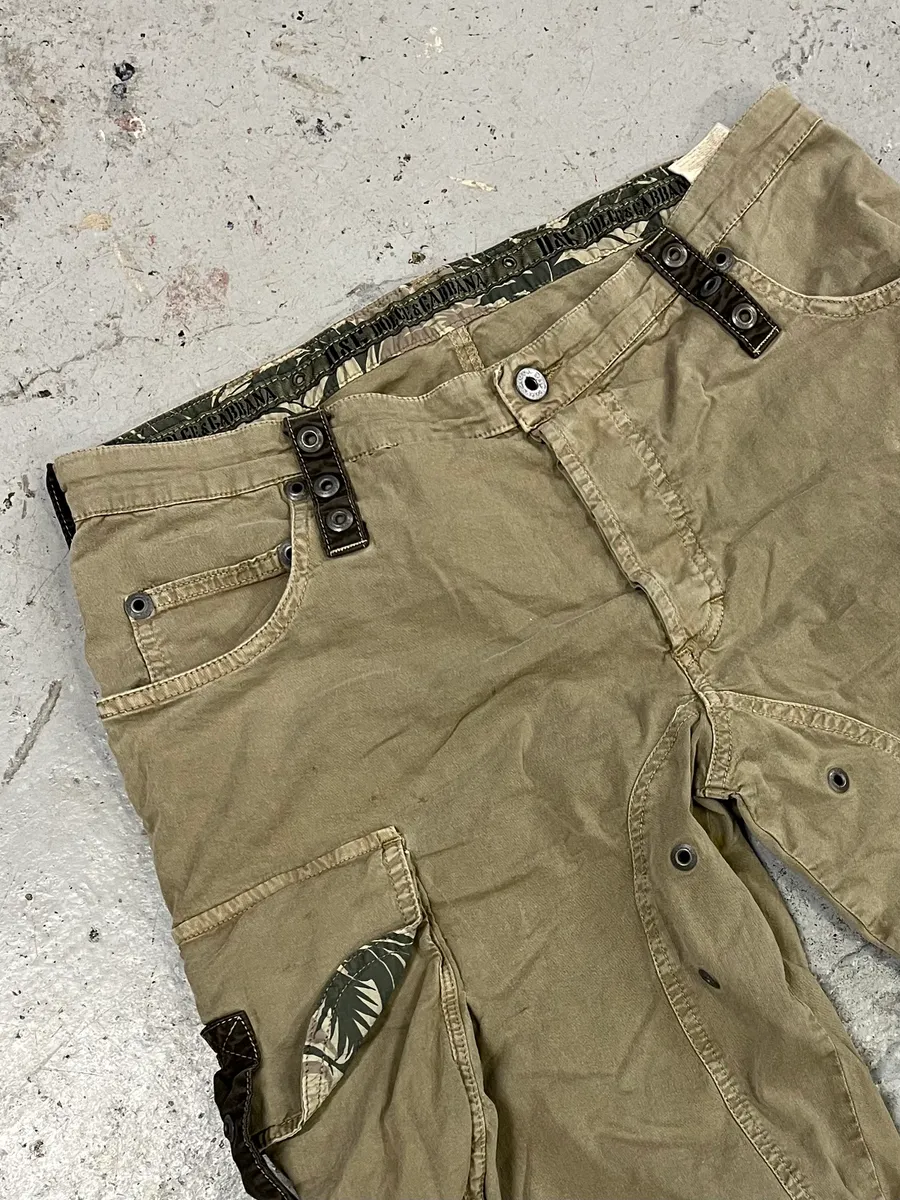SS2004 Dolce & Gabbana Beige Cargo Parachute Pants - Image 6