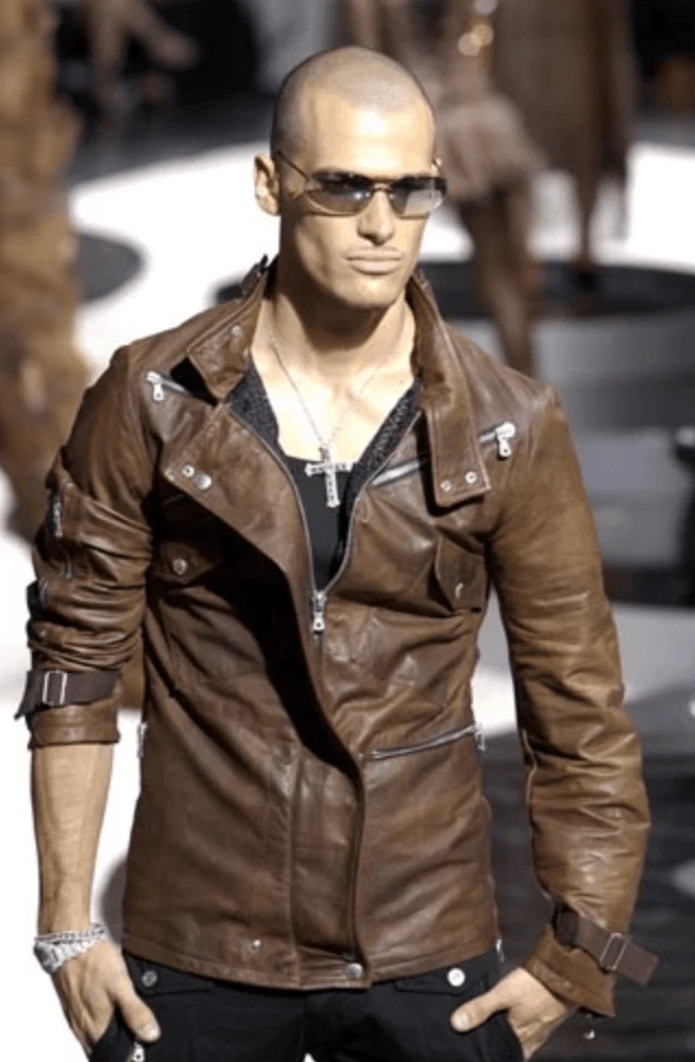 SS2004 Dolce & Gabbana Brown Multi-Zip Biker Leather Jacket - Image 5