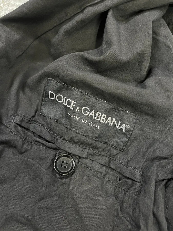SS2004 Dolce & Gabbana Eyelet Bondage Army Black Jacket - Image 10