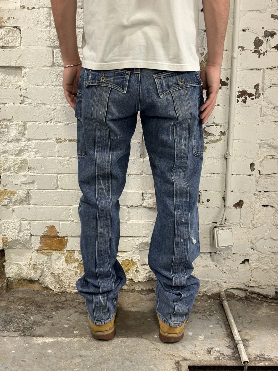 SS2004 Dolce & Gabbana Faded Cargo Denim Jeans - Image 5