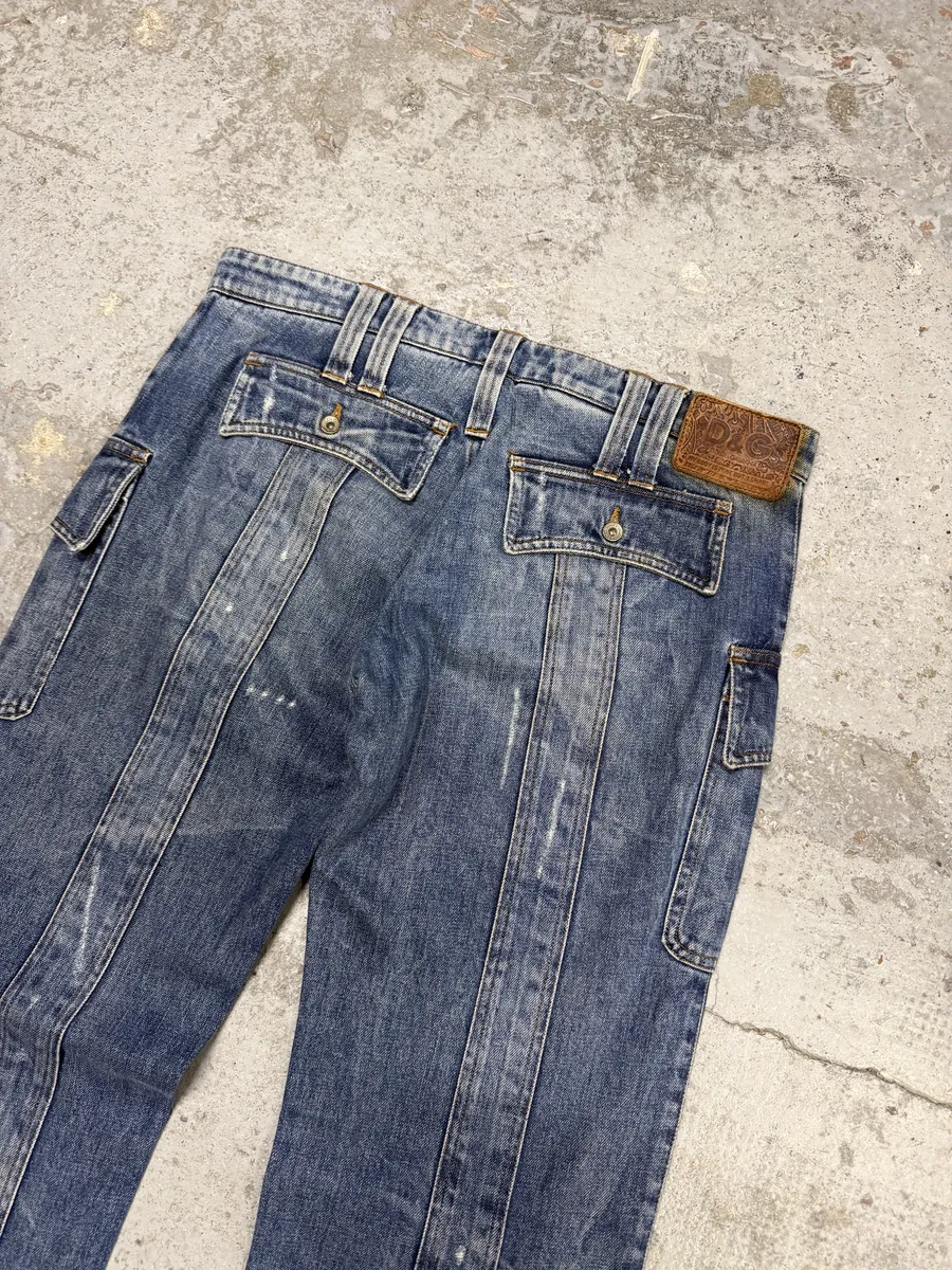 SS2004 Dolce & Gabbana Faded Cargo Denim Jeans - Image 7