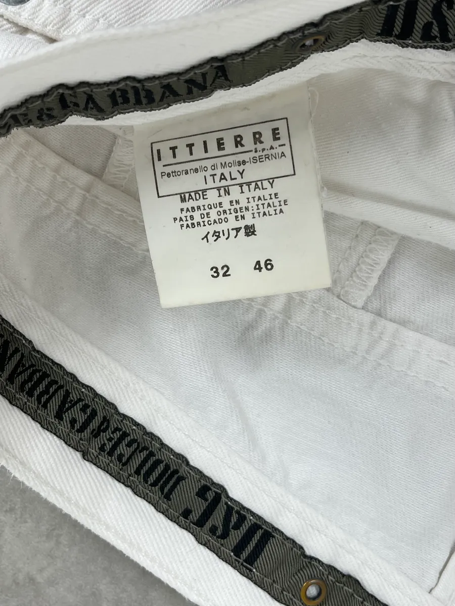 SS2004 Dolce & Gabbana White Distressed Jeans - Image 11