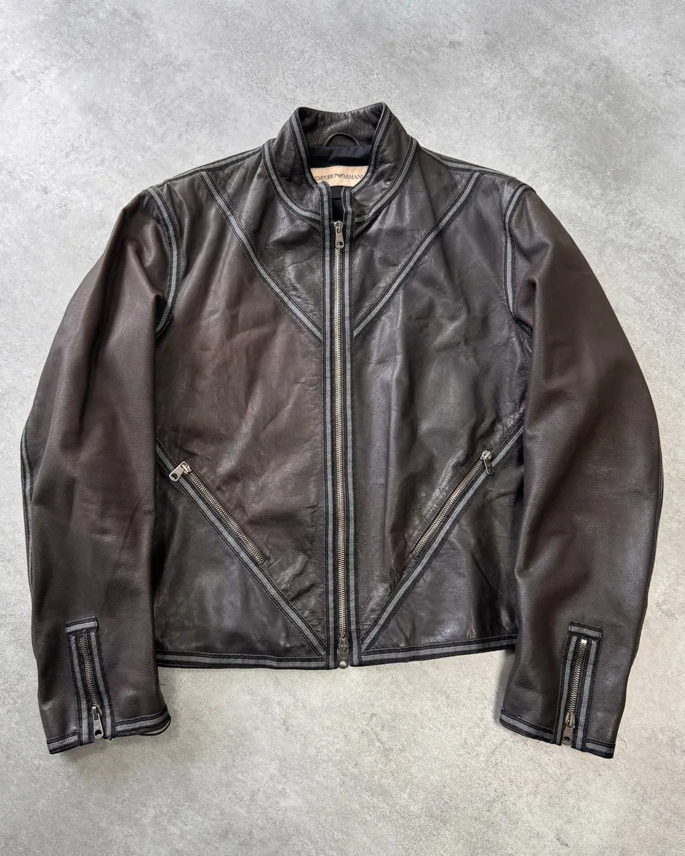 SS2004 Emporio Armani Symmetry Leather Jacket