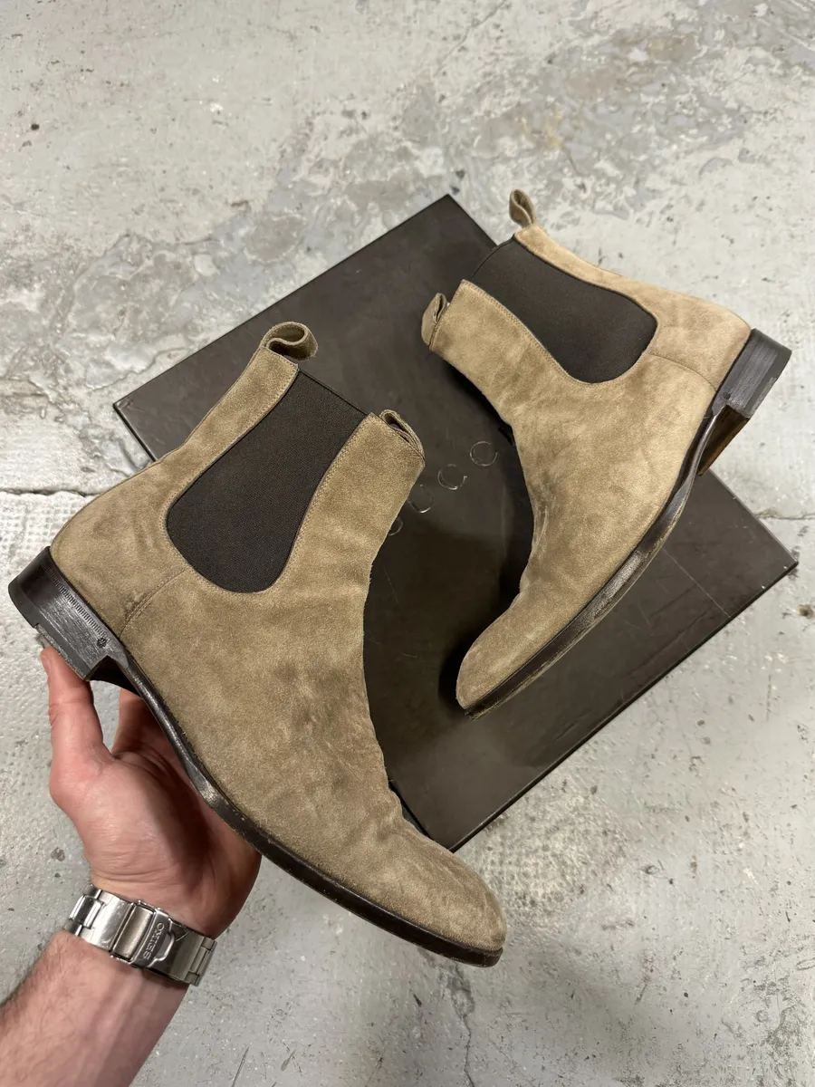 SS2004 Gucci Beige Suede Ankle Boots
